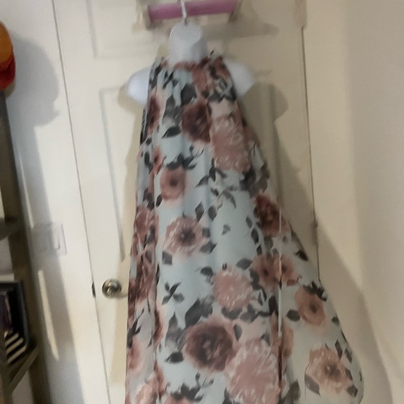 Pink Blush Maternity Floral Halter Dress - Picture 1 of 8
